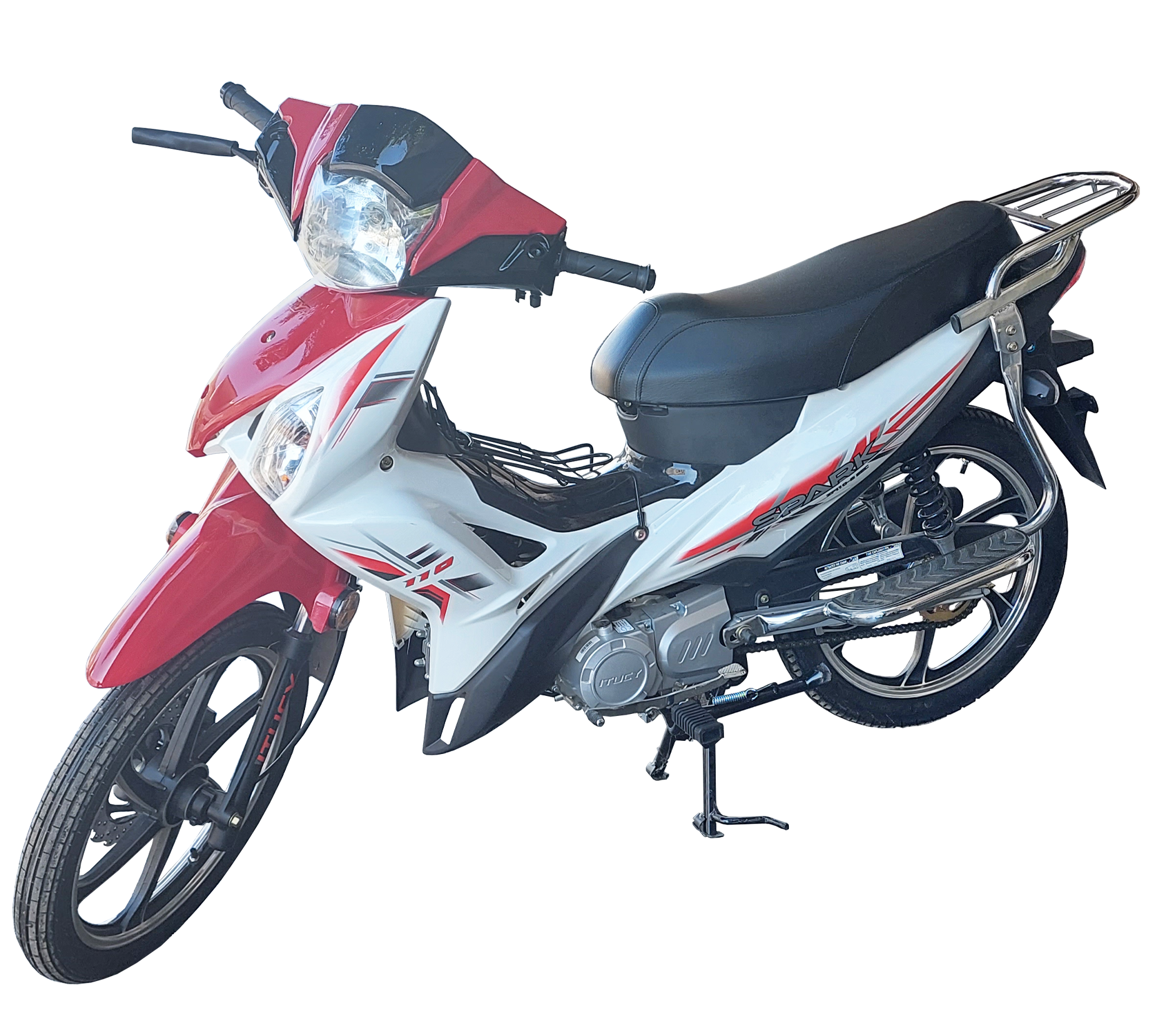 MOTOCYCLE-SPARK-ZF110-110CC-BLANC-ROUGE-CARTE-GRISE