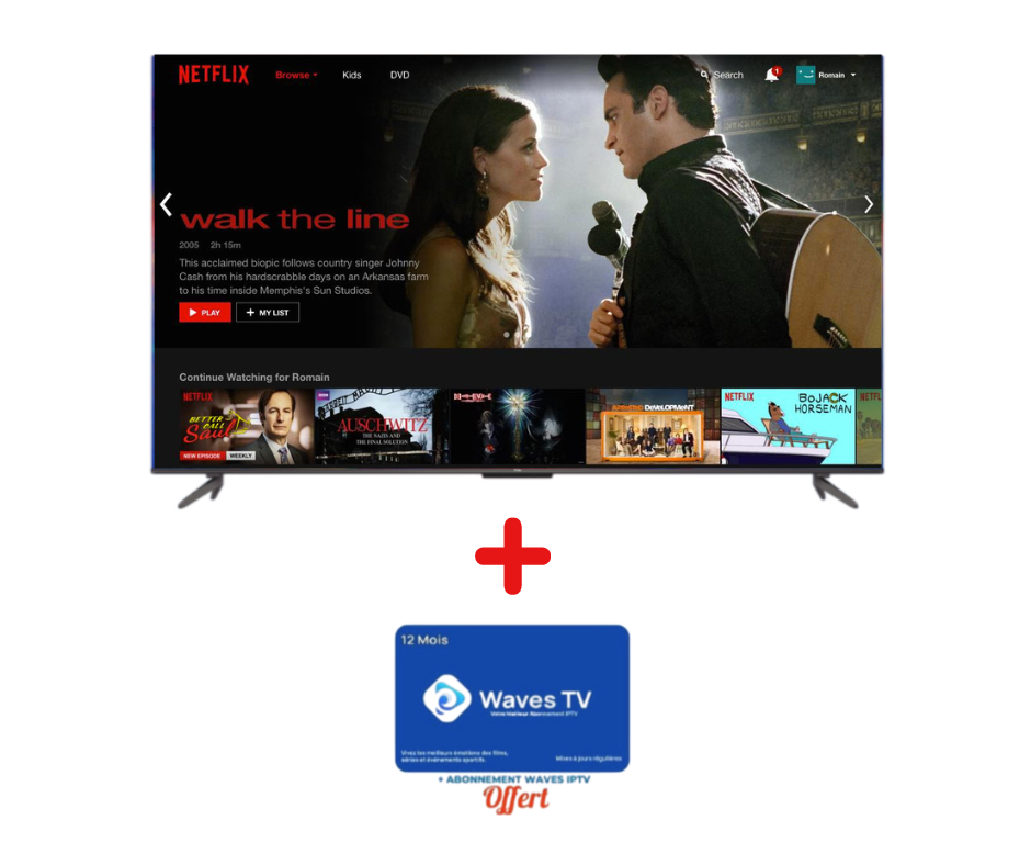Téléviseur TCL 55P735 55" 4K Ultra HD - Smart Google - Noir + Abonnement Waves IPTV 12 mois Offert