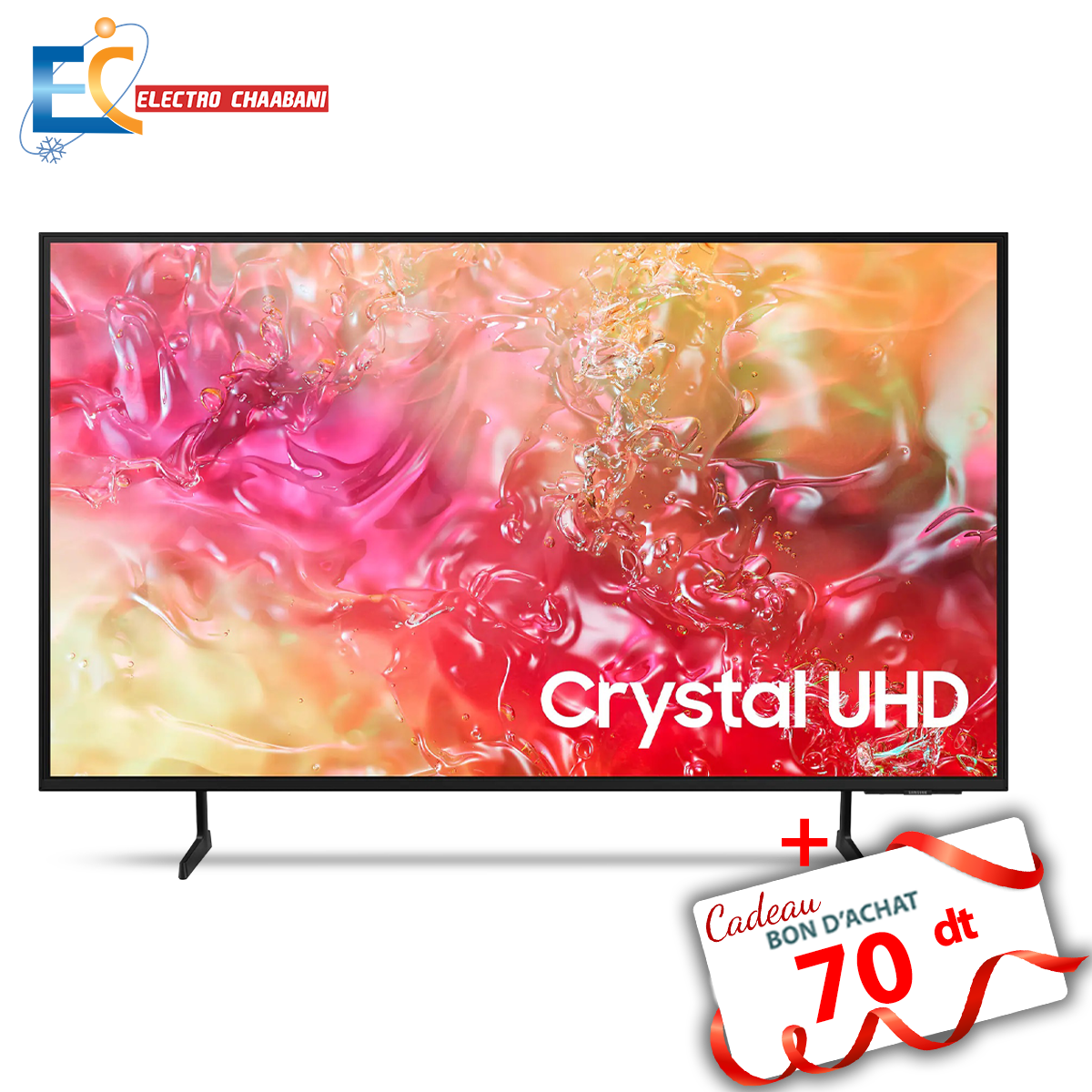 Téléviseur LED  SAMSUNG 55'' Smart UA55DU7000 Crystal Ultra HD 4K - 2024