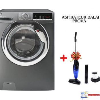 Lave linge Hoover H-WASH 300 LITE H3WS4105TCGE-04 - 10.5 KG Smart - 1400 trs - Silver + ASPIRATEUR BALAI PROVA offerte