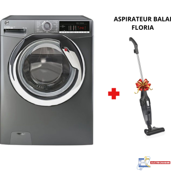 Lave linge Hoover H-WASH 300 LITE H3WS4105TCGE-04 - 10.5 KG Smart - 1400 trs - Silver + ASPIRATEUR BALAI PROVA offerte