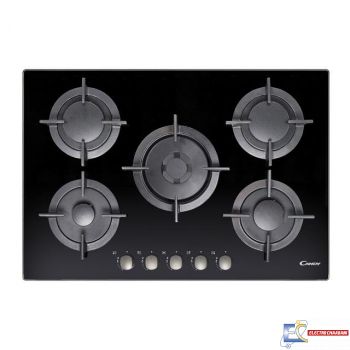 Plaque de cuisson Candy 5 Feux CVG75SWGNX Noir