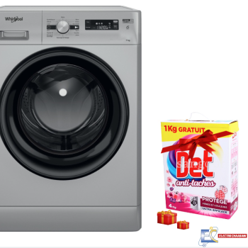 Lave Linge Whirlpool Hublot FFWS 7235 SB NA 7 kg - 1200 Tours/min - 6ème sens - Silver + Det 4Kg Offert