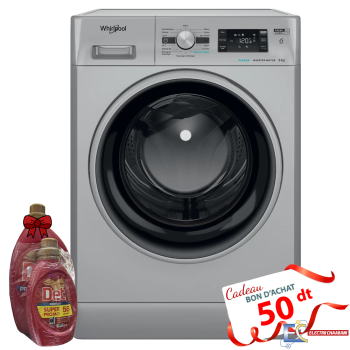 Lave Linge Whirlpool Frontale  8kg  1200Tours/min - 6ème sens - Silver - FFWB 8248 SBS V NA