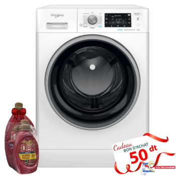 Lave linge WHIRLPOOL FFWD9248WBS-VNA - 9kg + Det Gel 2.5 L + 1 L Offert