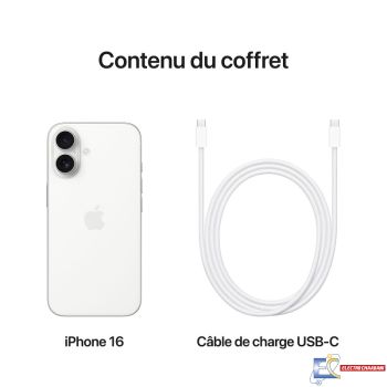 iPhone 16 128Go Blanc - APPLE