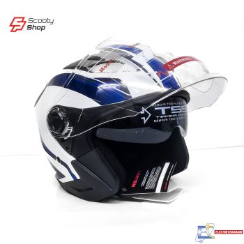 Casque TNN JET Demi - Blanc/Bleu