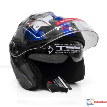 Casque TNN JET Demi - Noir/Bleu - XL