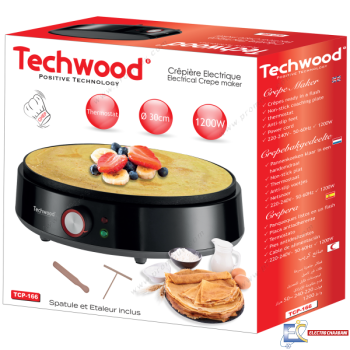 Crêpière Électrique TECHWOOD TCP-166 - 1200W - Blanc