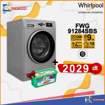 Lave linge Frontale WHIRLPOOL 9kg Silver - FWG91284SBS