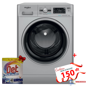 Lave Linge Whirlpool Frontale  8kg  1200Tours/min - 6ème sens - Silver - FFWB 8248 SBS V NA