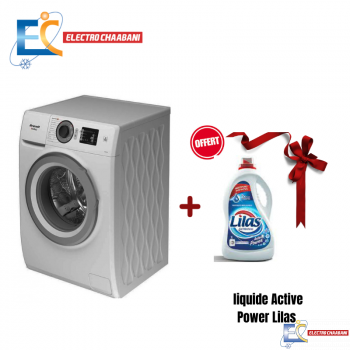 Lave linge Frontale Brandt BAM84SS - 8Kg - Silver - 1400Trs +  Gel Liquide Lilas 3 L Offert