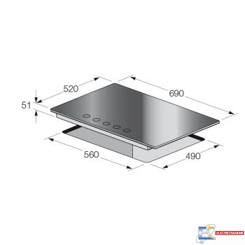 Plaque de cuisson Focus F.406W 5 Feux 70 cm - Vitro Blanc