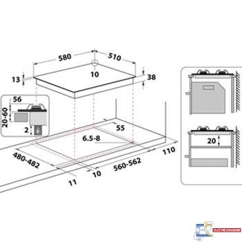 Table De Cuisson Encastrable WHIRLPOOL TKRL661NB 4 Feux 60cm - Vitro Noir