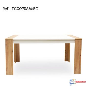 Table Salle a Manger SOTUFAB CORAL - Amazona / Blanc- TC0078AM/BC