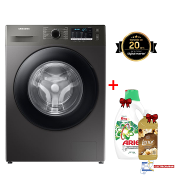 Lave linge SAMSUNG Ecobubble™ 7kg - Inverter - SILVER - WW70TA046AX +GEL ARIEL + LENOR SOUFFLE PRÉCIEUX