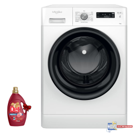 Lave Linge Whirlpool Hublot FFWS 7235 WB NA 7 kg - 1200 Tours/min - 6ème sens - Blanc + Det 4 Kg Offert