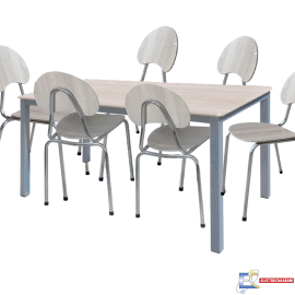 Pack Salle a Manger SOTUFAB Table Serena + 6 Chaises Familia - PACK77CB