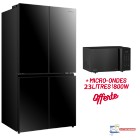 RÉFRIGÉRATEUR SIDE BY SIDE HISENSE 4 PORTES RQ5G560NBB1 INVERTER NOFROST - 579 LITRES - NOIR